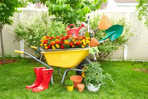 Seasonal lawn care work in Highgate with turf maintenance tools